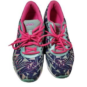 Women's Asics Gel Quantum Athletic Sneakers Shoes Size 5.5 Pink Blue Geometric